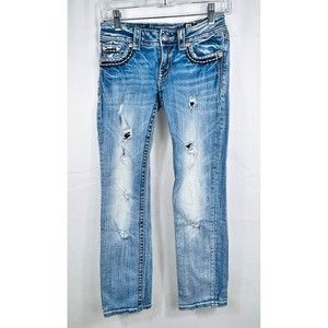 Miss Me Jeans Womens Size 25 JE5152P12 Capri Cropped Embellished